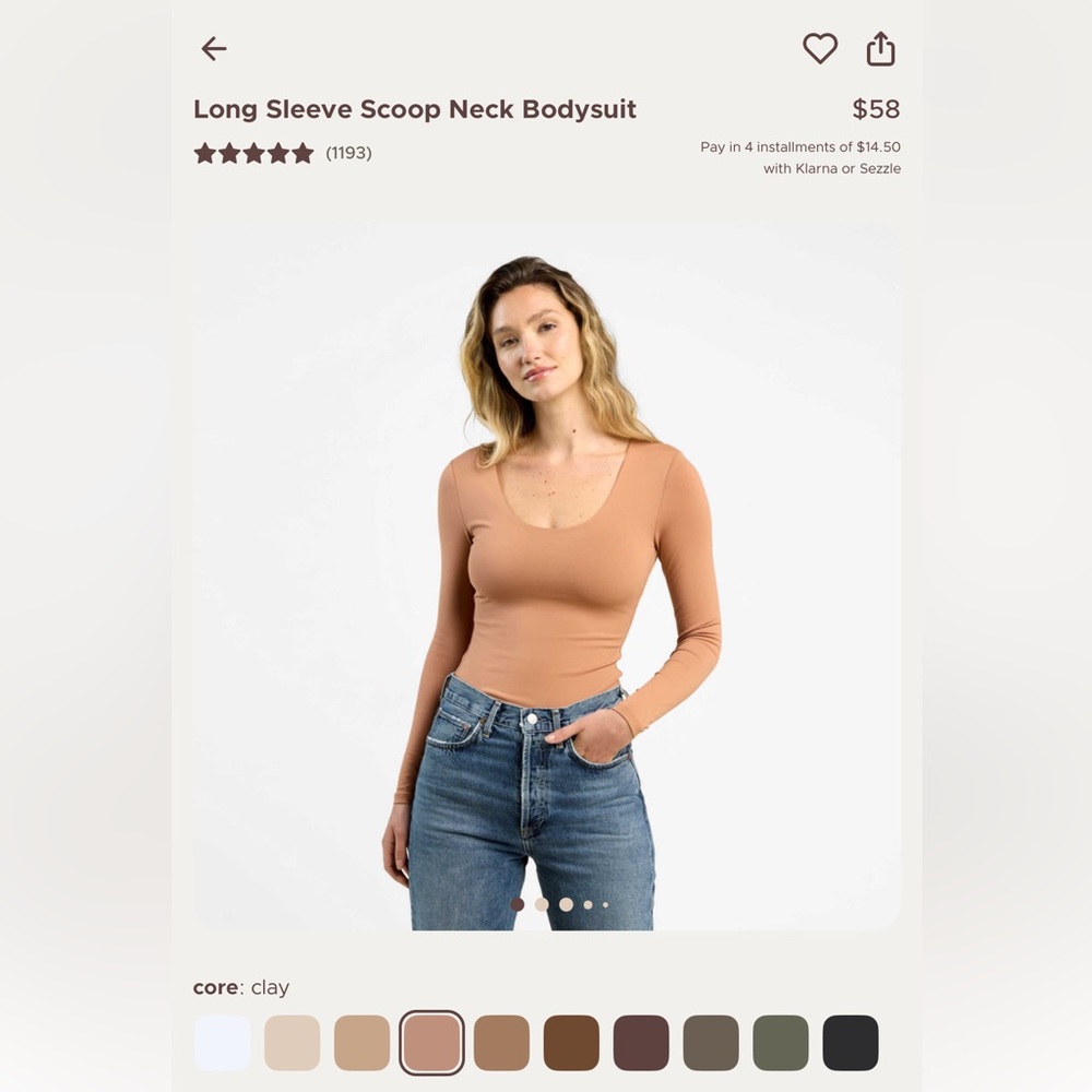 Nuuds - Scoop Neck Bodysuit (clay)